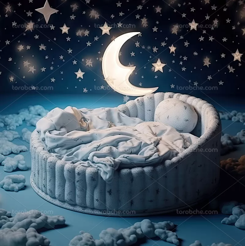 بک دراپ عکاسی کودک با ماه | گرافیک با طعم تربچه