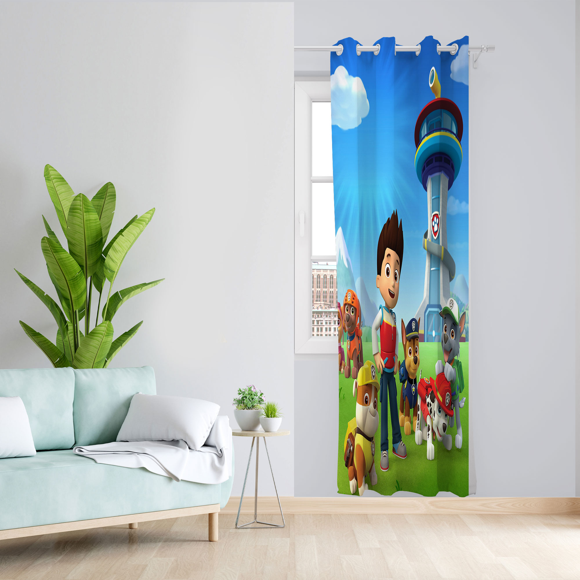 پرده مدل سگ های نگهبان مخمل پانچی کد 933 سایز 140x280 سانتی متر