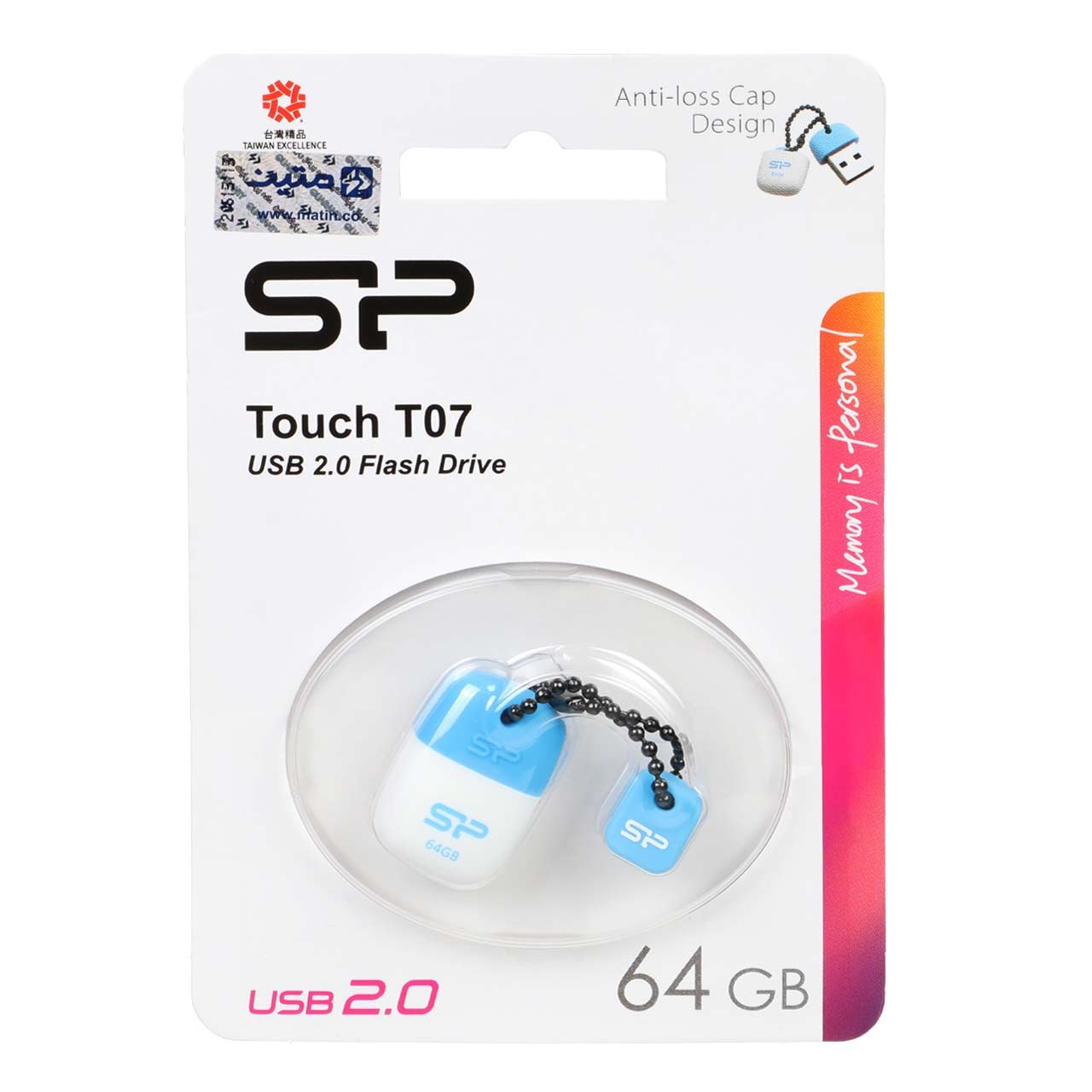 فلش مموری Silicon Power Touch T07 USB 2.0 Flash Memory - 64GB آبی