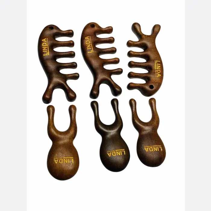 شانه و ماساژور چوبی  سر و گردن لیندا