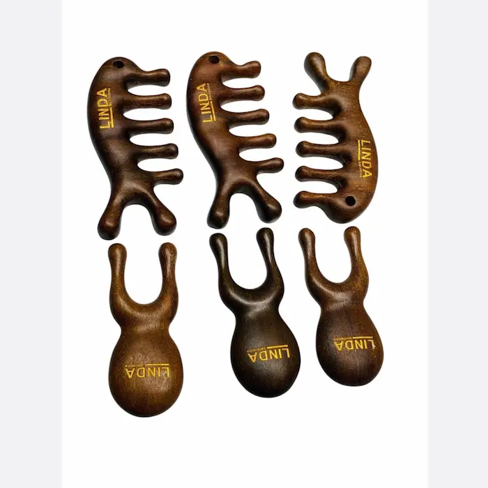 شانه و ماساژور چوبی  سر و گردن لیندا