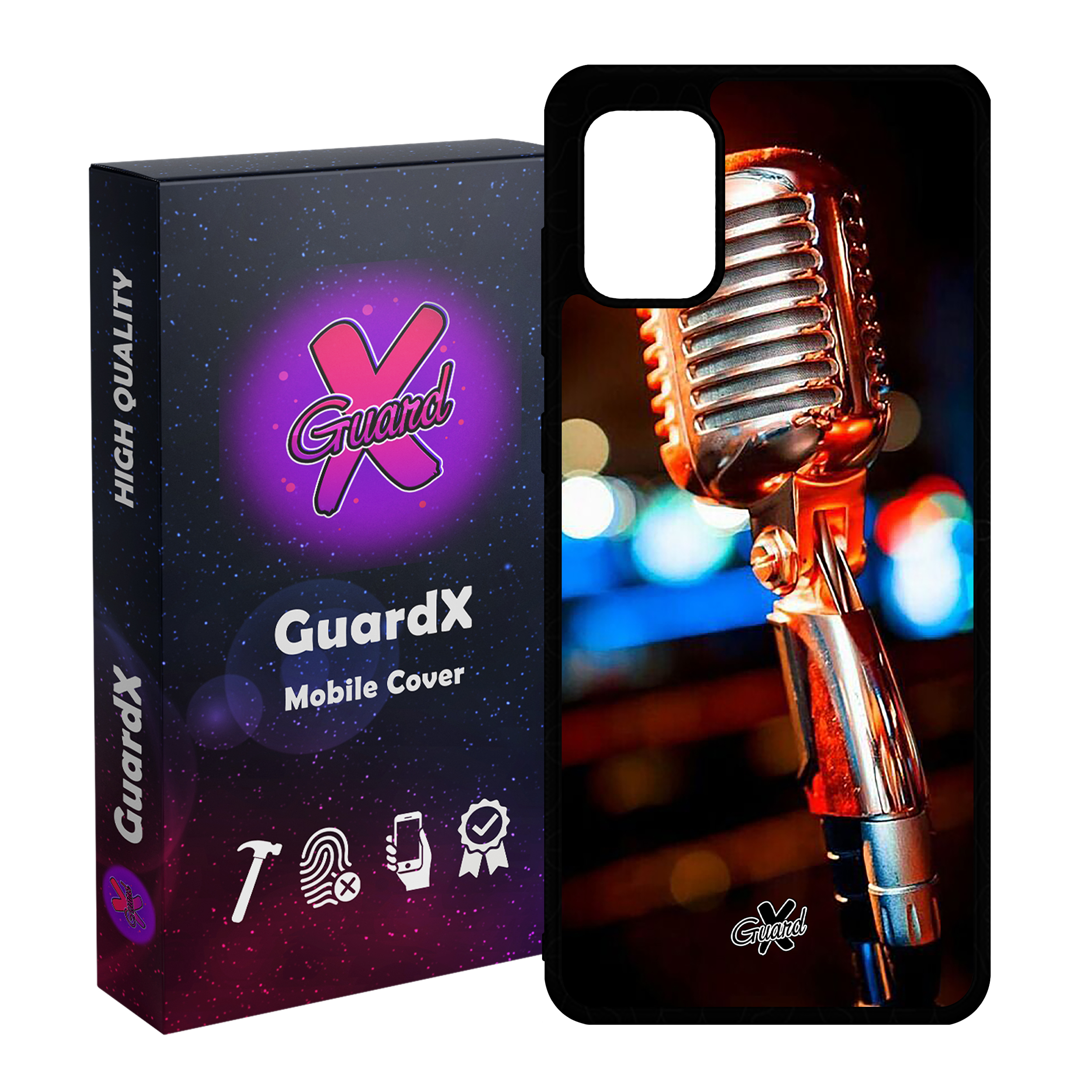 کاور گارد ایکس طرح میکروفون مدل Glass10259 مناسب برای گوشی موبایل سامسونگ Galaxy A71