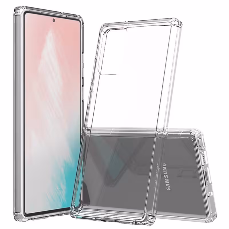 گارد محافظ ایربگ دار برای گوشی Samsung Galaxy Note 20 مدل دور ژله ای شفاف پشت طلق کریستالی