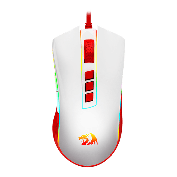موس گیمینگ ردراگون مدل COBRA Red White M711C