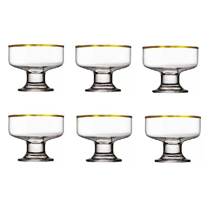 بستنی خوری پاشاباغچه مدل لب طلایی آیسویل کد 41016 بسته شش عددی