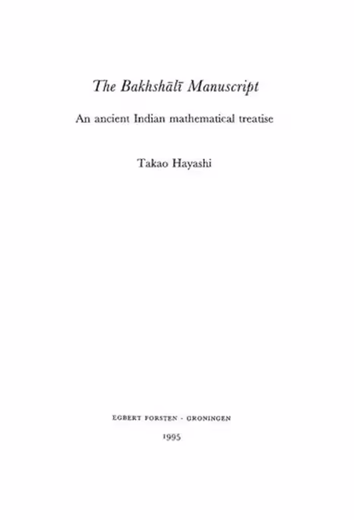 خرید و دانلود نسخه کامل کتاب The Bakhshali Manuscript