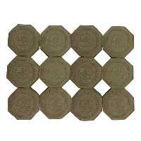 101164-مهر تربت مخلوط کربلا 8ضلعی قطر4 عرض1 بسته 12تایی