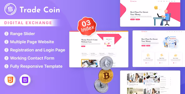 دانلود قالب HTML تجارت الکترونیک Trade Coin
