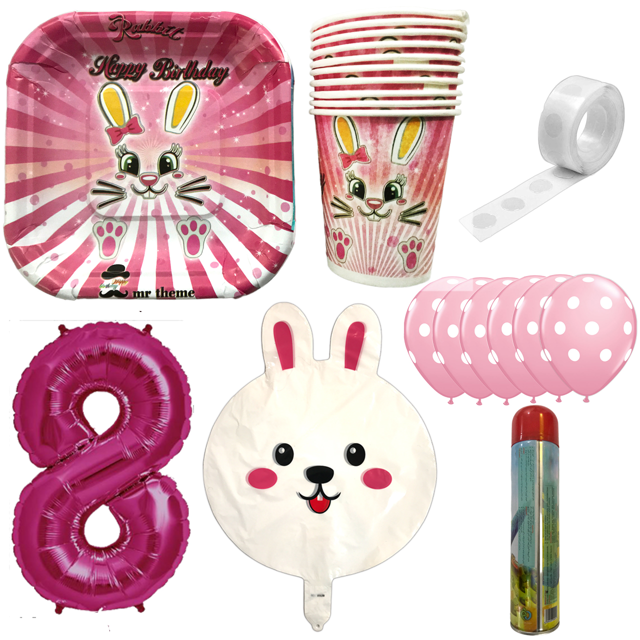 مجموعه 30 عددی تم تولد مسترتم طرح خرگوش کد 8