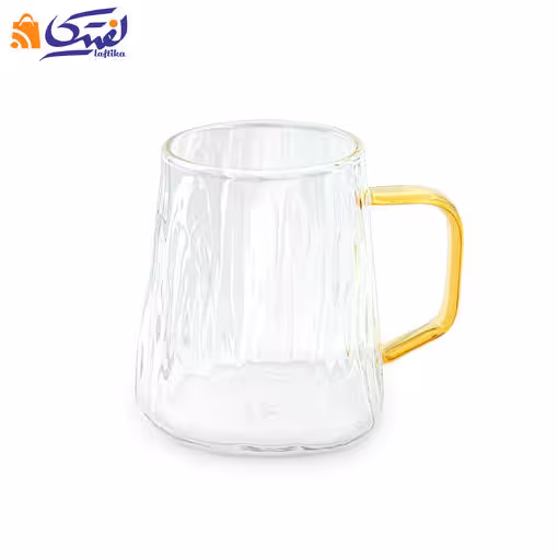 لیوان دسته رنگی پیرکس شیار دار 450 میلی لیتر