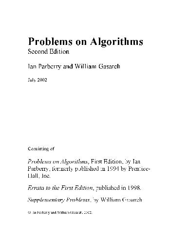 خرید و دانلود نسخه کامل کتاب Problems on Algorithms