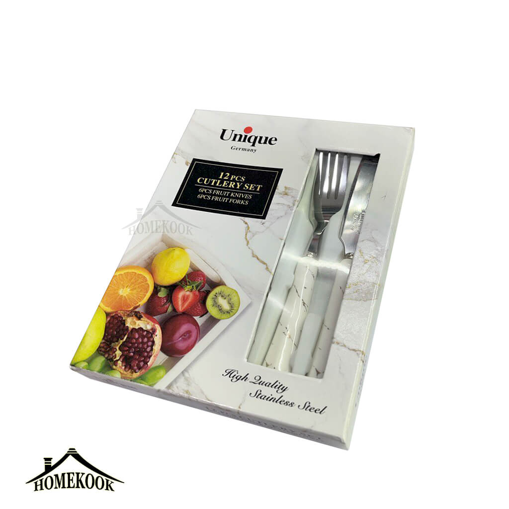 کارد چنگال دسته سرامیکی یونیک