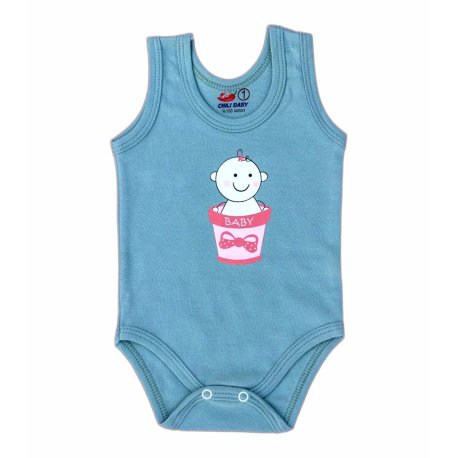 لباس نوزاد بادی رکابی طرح دخترک صورتی چیلی بی بی CHILI BABY