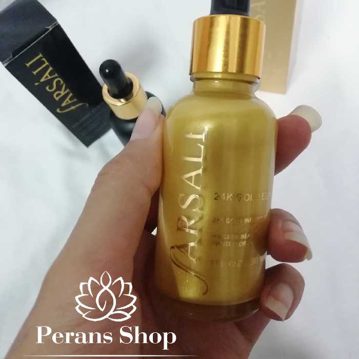 پرایمر و سرم صورت مدل 24K GOLD ELIXIR طلایی فارسالی حجم 30 میل
