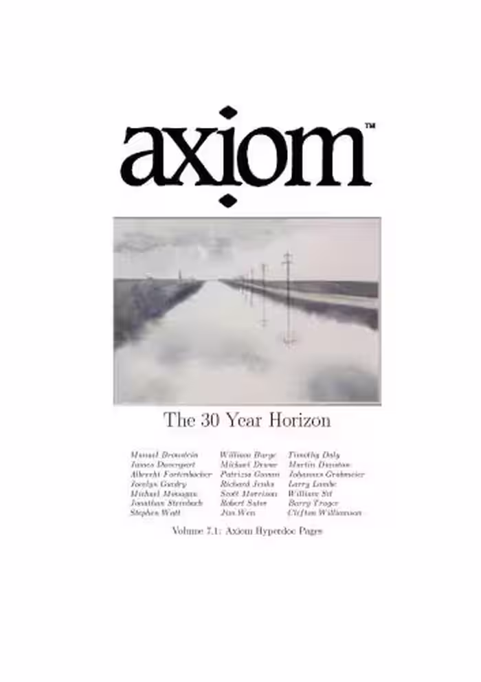خرید و دانلود نسخه کامل کتاب Axiom: Volume 7.1: Axiom Hyperdoc Pages