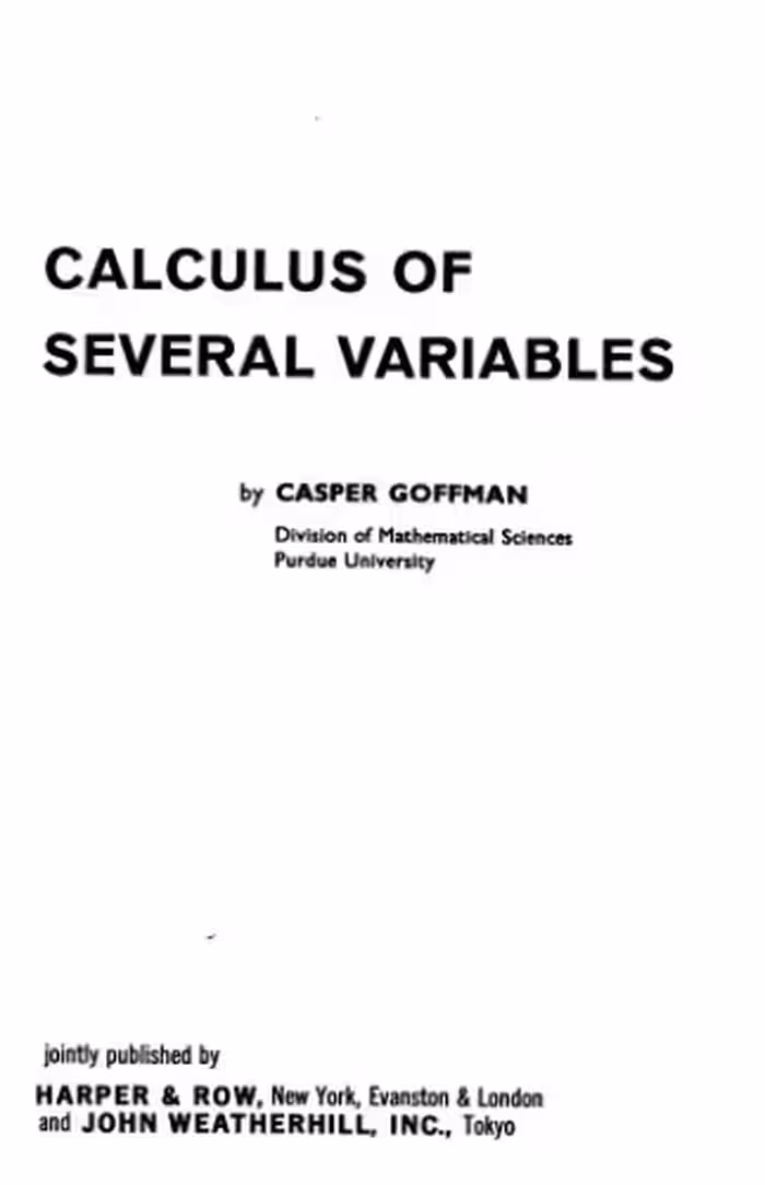 خرید و دانلود نسخه کامل کتاب Calculus Of Several Variables