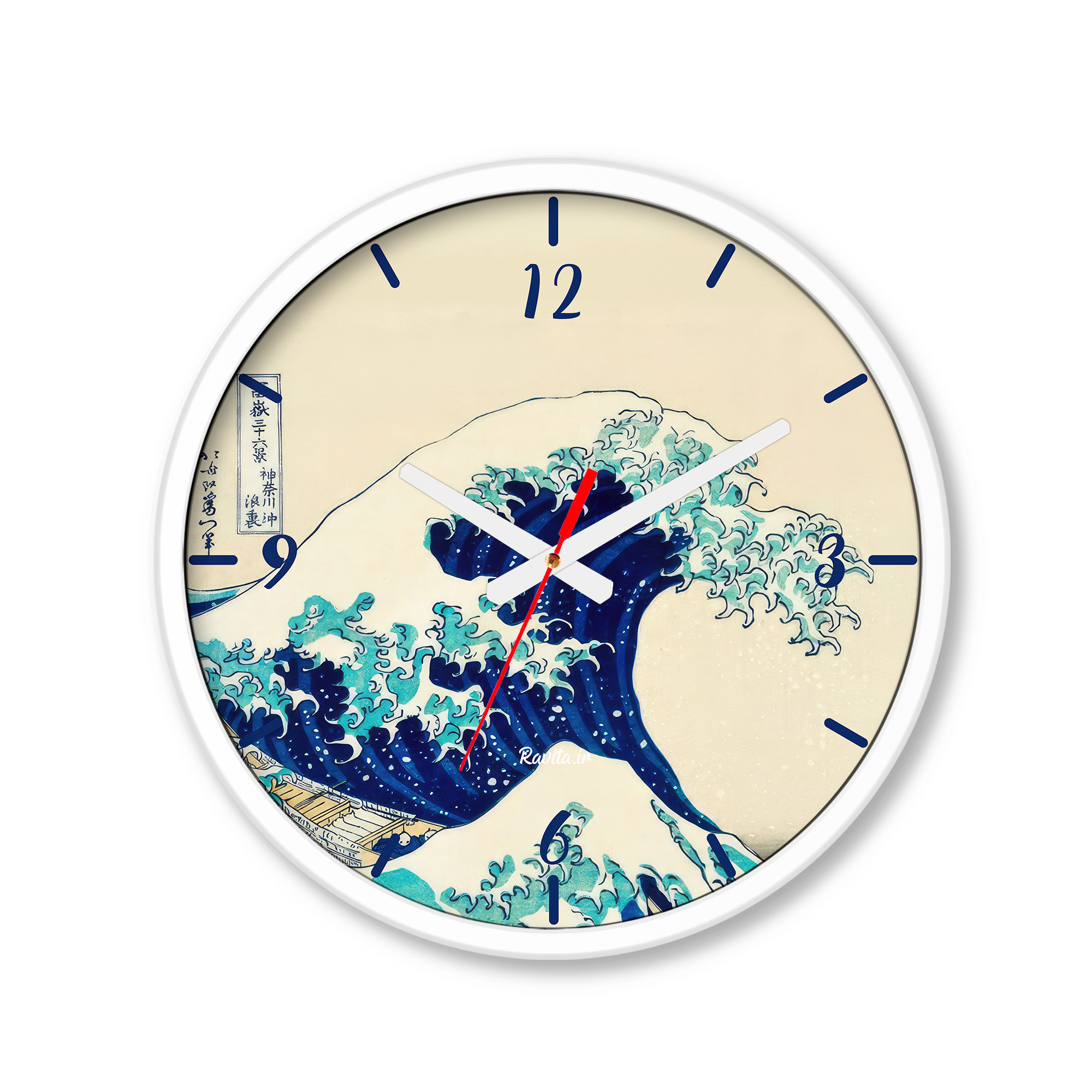ساعت دیواری کوچک راویتا طرح نقاشی هوکوسای کد 3549
