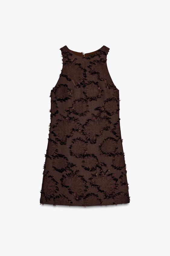 لباس مجلسی زنانه زارا TEXTURED FABRIC MINI DRESS | تهران زارا TehranZara