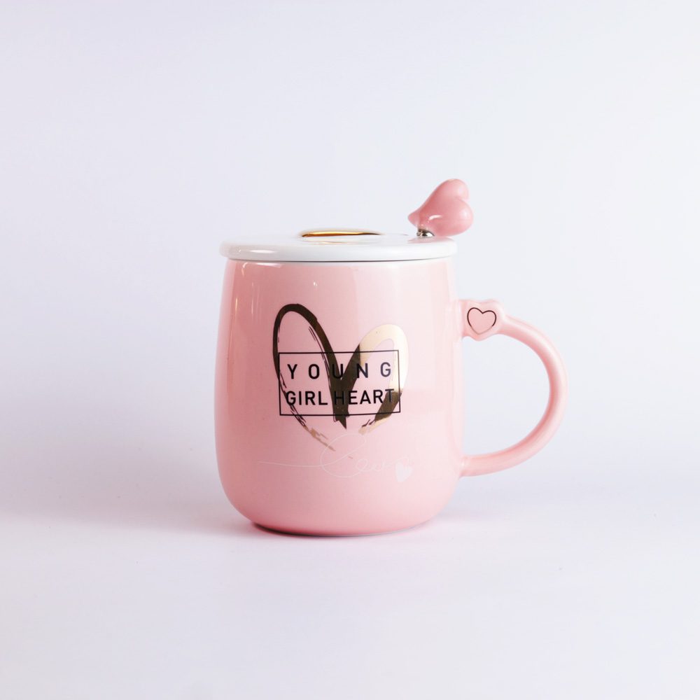 ماگ طرح قلب کد 3689 صورتی