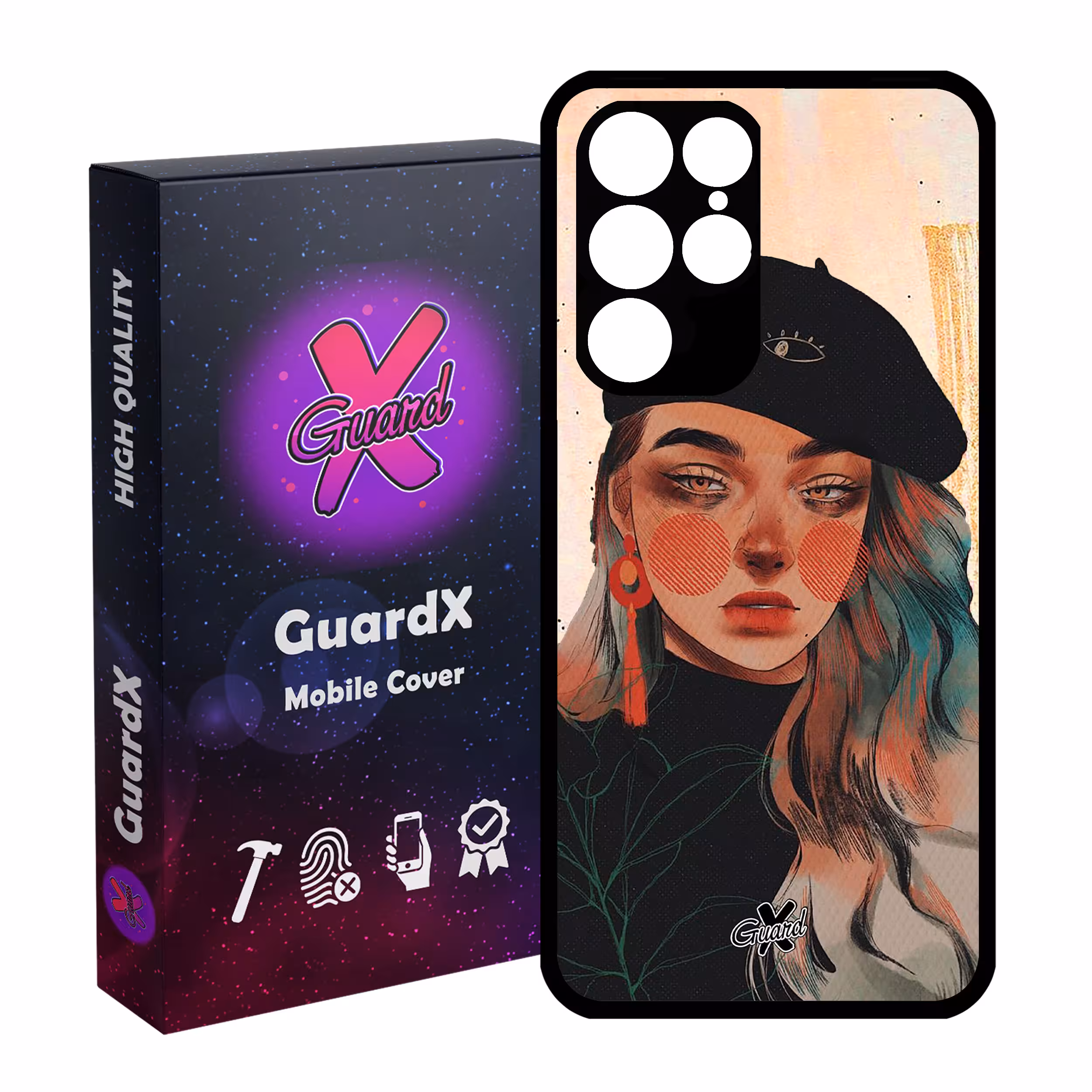 کاور گارد ایکس طرح Girl مدل Glass10321 مناسب برای گوشی موبایل سامسونگ Galaxy S22 Ultra