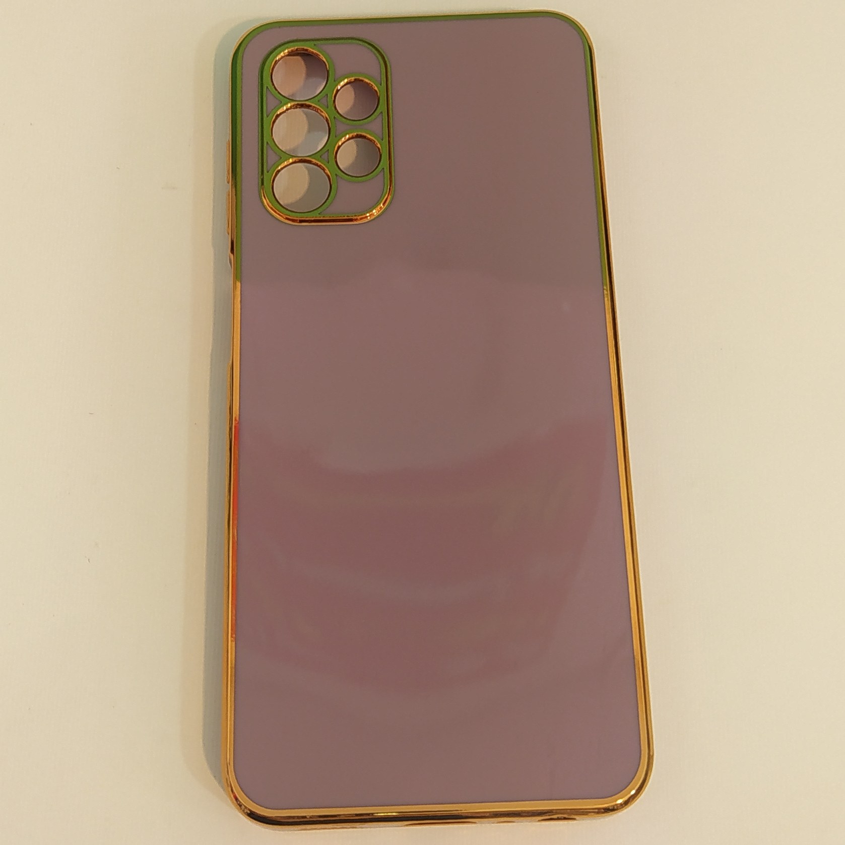 گارد.کاور سامسونگ A13مدل mycase رنگ بنفش دور طلایی