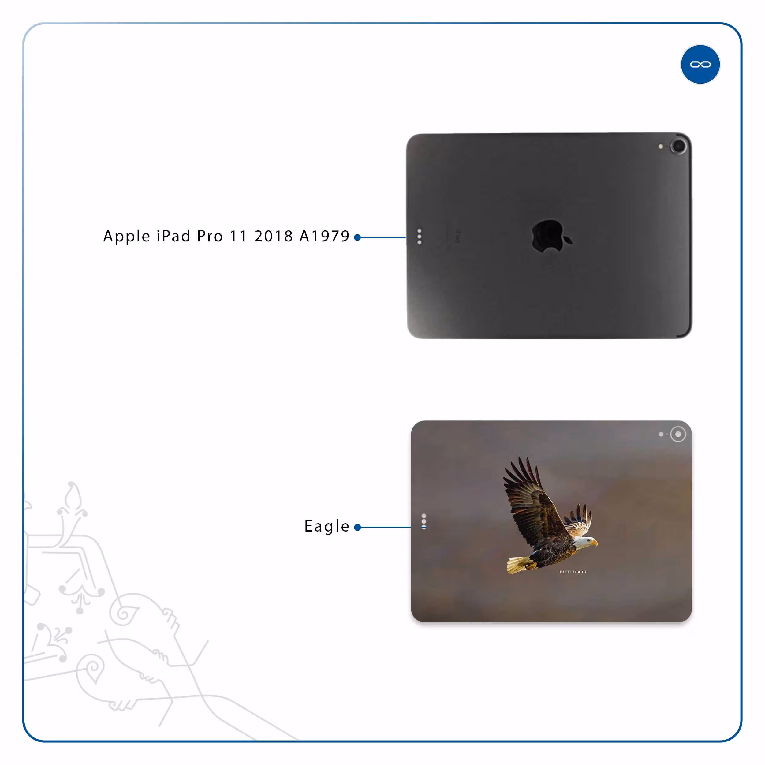برچسب پوششی ماهوت مدل Eagle مناسب برای تبلت اپل iPad Pro 11 2018 A1979