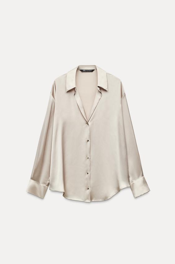 پیراهن ساتن زنانه زارا SATIN SHIRT | تهران زارا TehranZara