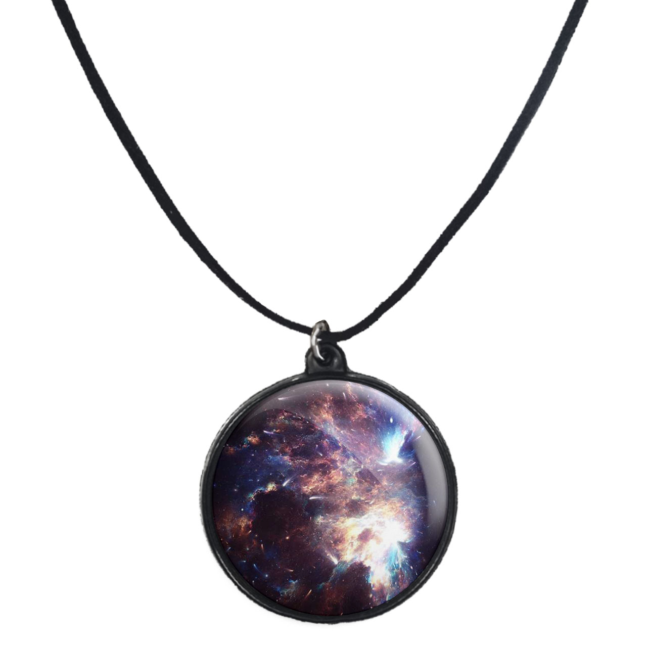 گردنبند پرمانه طرح کهکشان کد pmb.23957 مدل دو طرفه
