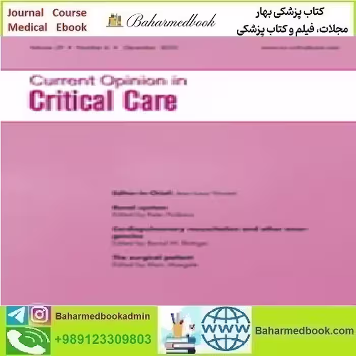 Current Opinion in Critical Care Volume 29 1 to 6 2023