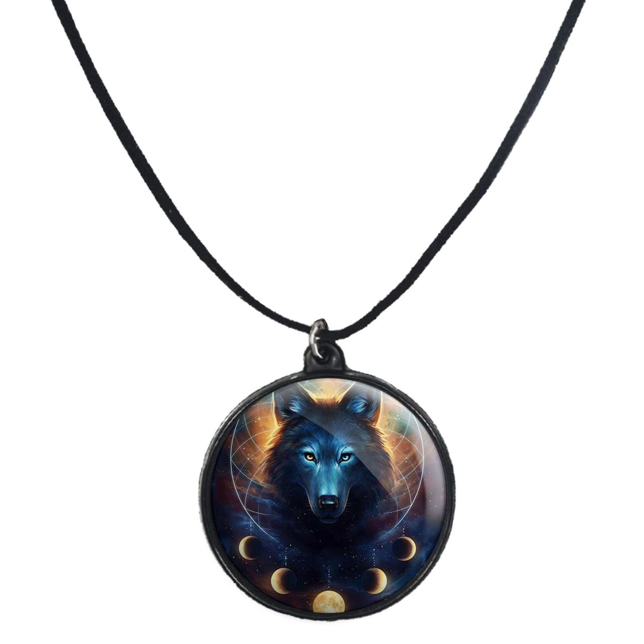 گردنبند پرمانه طرح گرگ کد pmb.4128 مدل دو طرفه