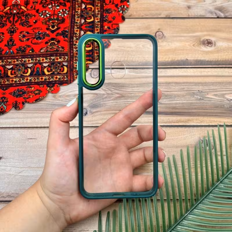 قاب گوشی Galaxy A20- Galaxy A30 سامسونگ اورجینال دورسیلیکونی شفاف  سبز کد 76896