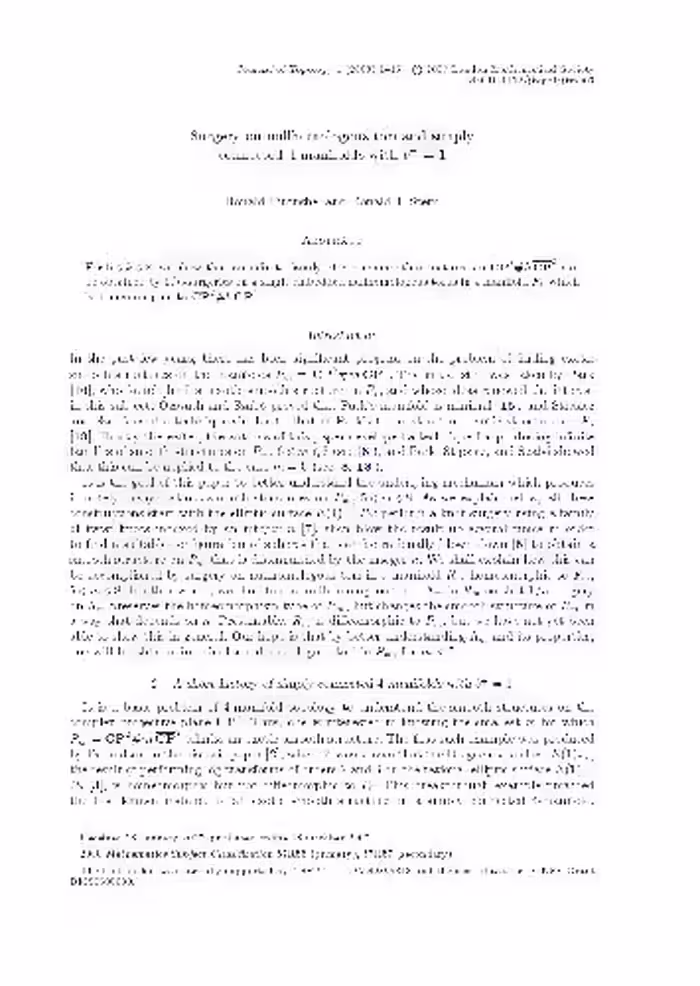 خرید و دانلود نسخه کامل کتاب Surgery on nullhomologous tori and simply connected 4-manifolds with b  = 1