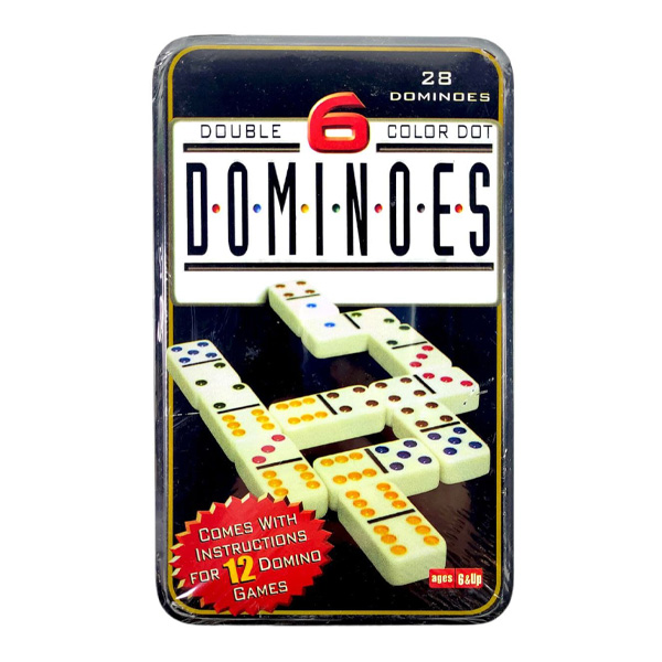 بازی فکری دومینو جعبه فلزی Dominoes