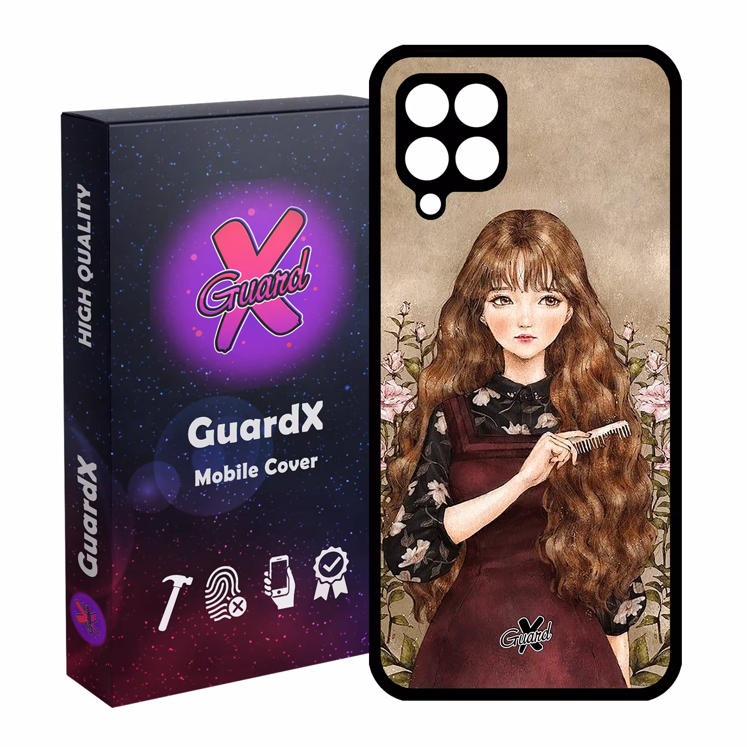 کاور گارد ایکس طرح دختر مدل Glass10246 مناسب برای گوشی موبایل سامسونگ Galaxy A12