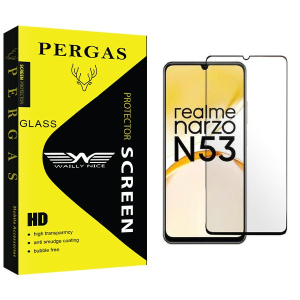 محافظ صفحه نمایش شیشه ای وایلی نایس مدل Pergas مناسب برای گوشی موبایل ریلمی Narzo N53 | کالا برتری
