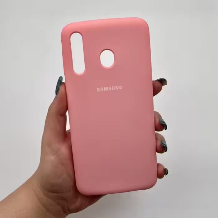 قاب گوشی Galaxy M30 سامسونگ سیلیکونی طرح ساده پایین باز صورتی کد 64685