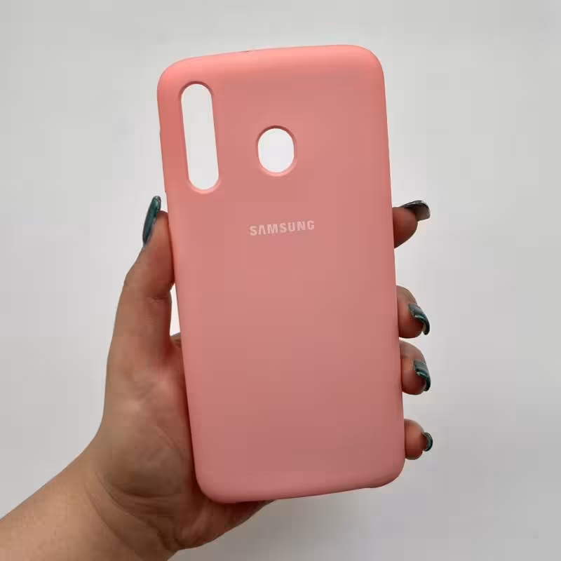 قاب گوشی Galaxy M30 سامسونگ سیلیکونی طرح ساده پایین باز صورتی کد 64685