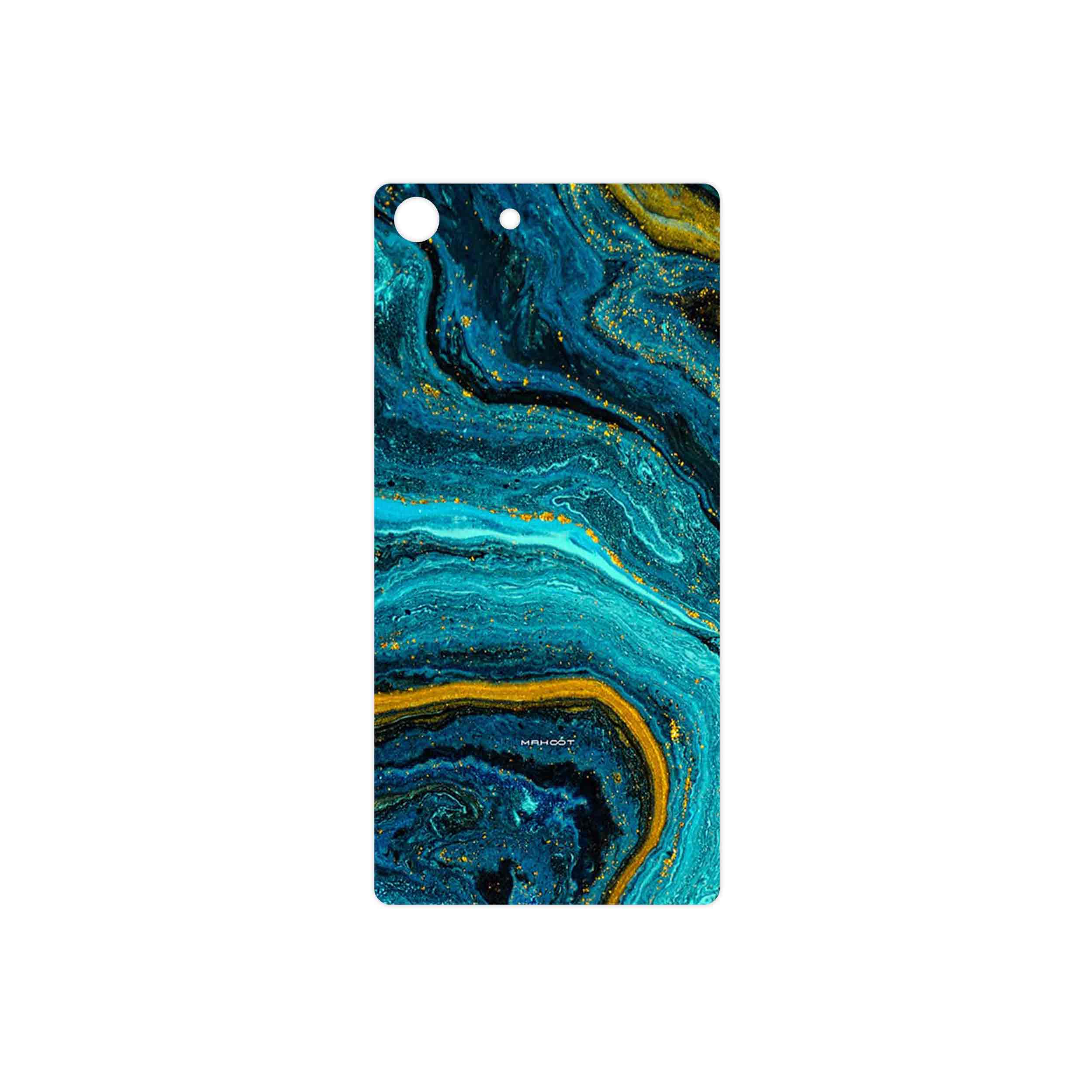 برچسب پوششی ماهوت مدل Turquoise marblewith golden streaks مناسب برای گوشی موبایل سونی Xperia M5