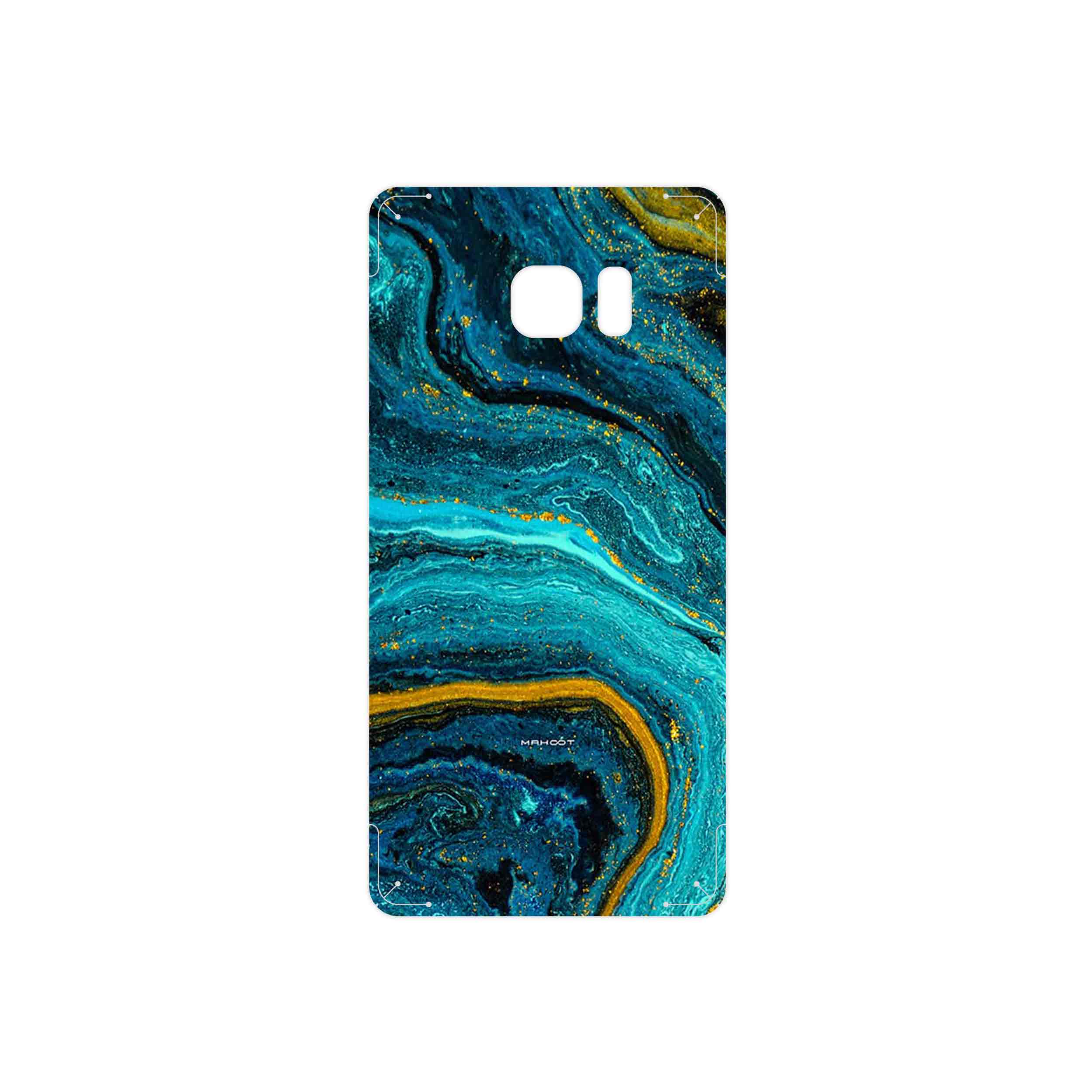 برچسب پوششی ماهوت مدل Turquoise marblewith golden streaks مناسب برای گوشی موبایل سامسونگ Galaxy Note Edge