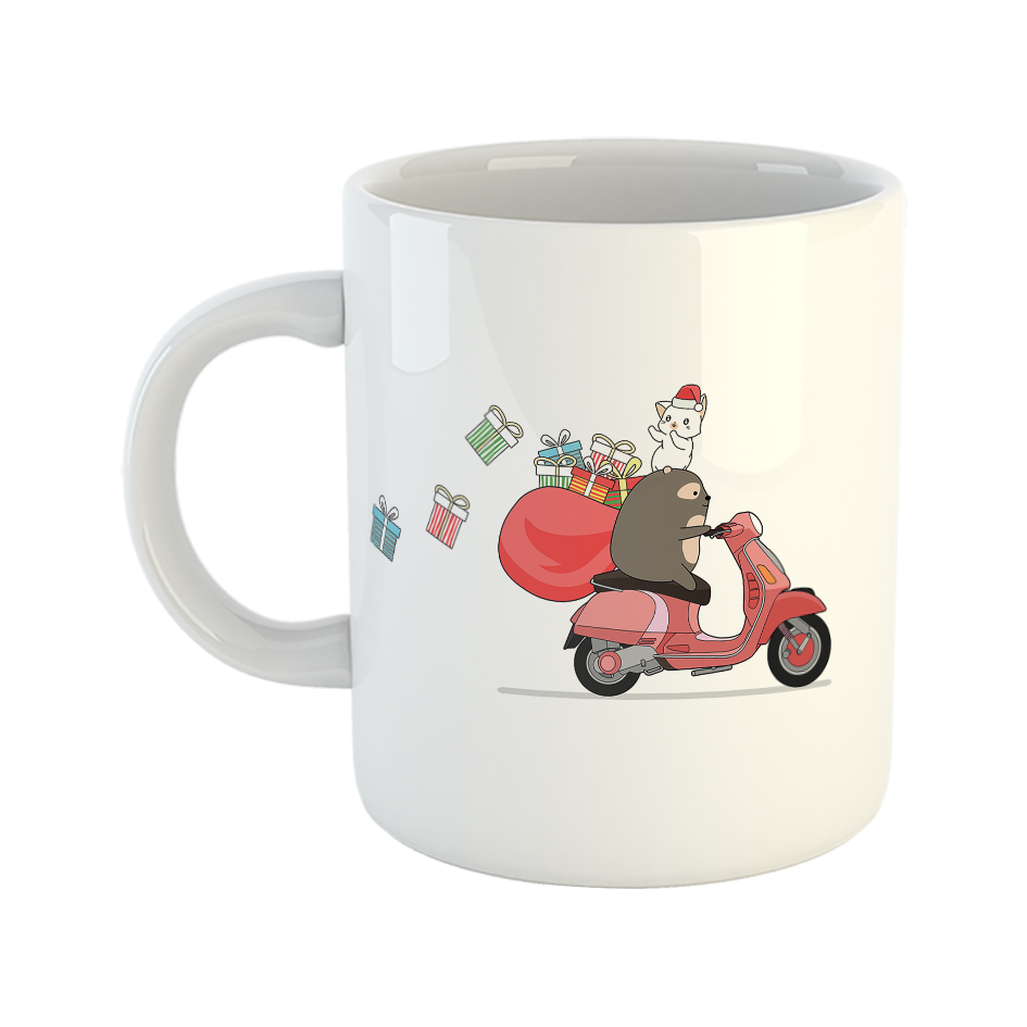 ماگ طرح گربه موتور سوار کارتنی