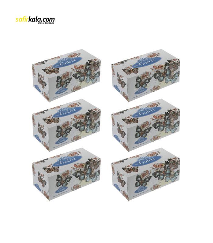 دستمال کاغذی 100 برگ گلریز گلدار مدل افسون بسته 6 عددی