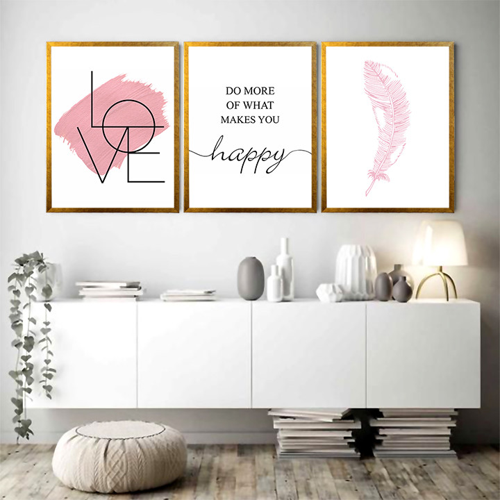 تابلو دکوراتیو مدل پر کد TC13 مجموعه 3 عددی | دنیای قاب