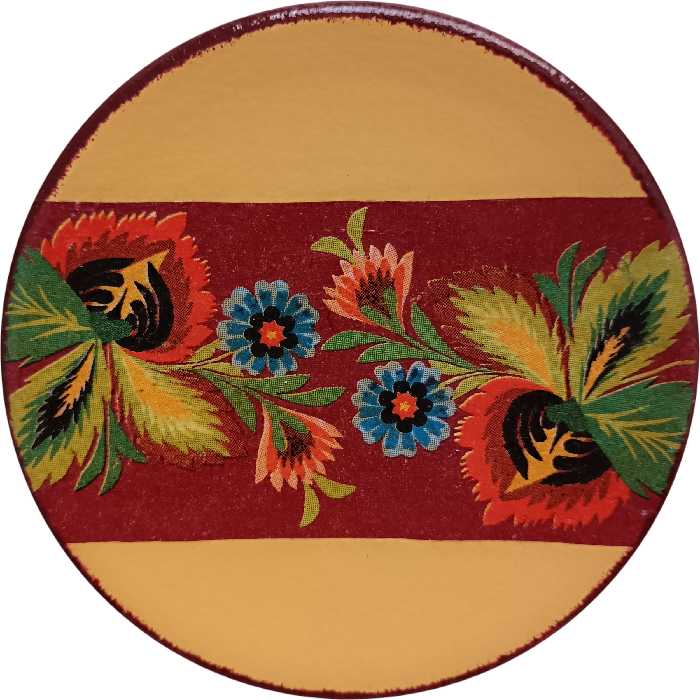 بشقاب دیوارکوب سفالی مدل فانتزی مجموعه 2 عددی