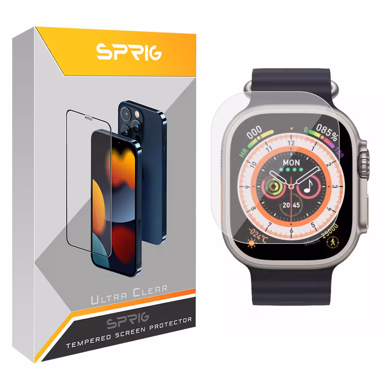 محافظ صفحه نمایش شیشه ای اسپریگ مدل SH-SP مناسب برای ساعت هوشمند الترا BML Ultra Max
