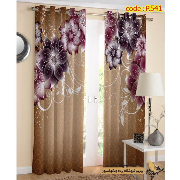 پرده پانچ فانتزی طرح گل کد P541