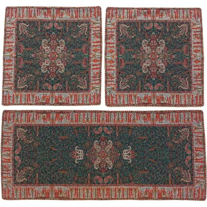 ست 3 تکه رومیزی ترمه کد TRSETE18