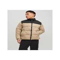 کاپشن نود مردانه Jack Jones کت یقه پافر بژ ایستاده جک اند جونز 12235860 Jack &amp; Jones