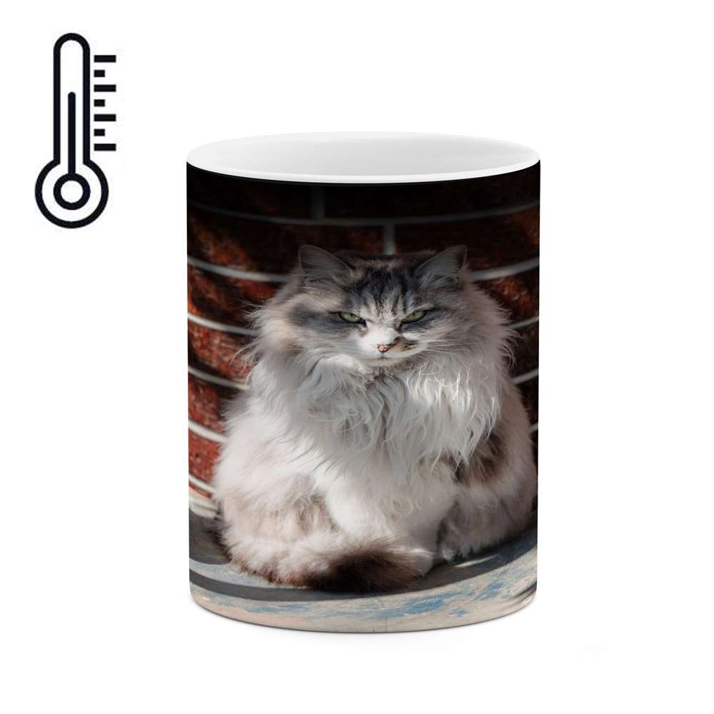 ماگ حرارتی کاکتی طرح گربه مدل mgh16206