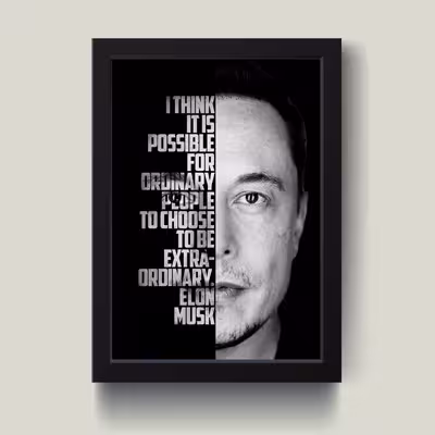 تابلو مدل دکوراتیو انگیزشی ایلان ماسک elon musk کد G5-21