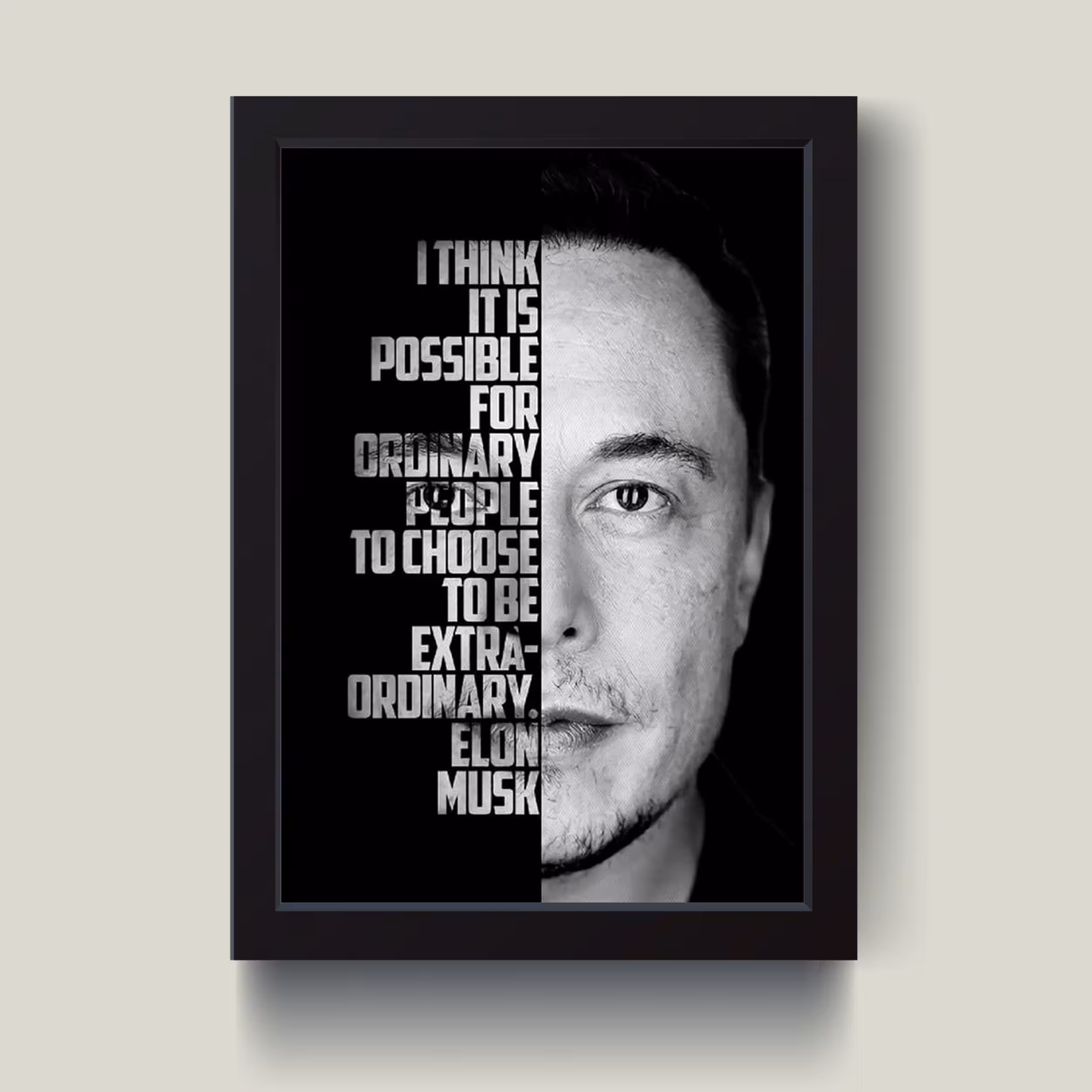 تابلو مدل دکوراتیو انگیزشی ایلان ماسک elon musk کد G5-21